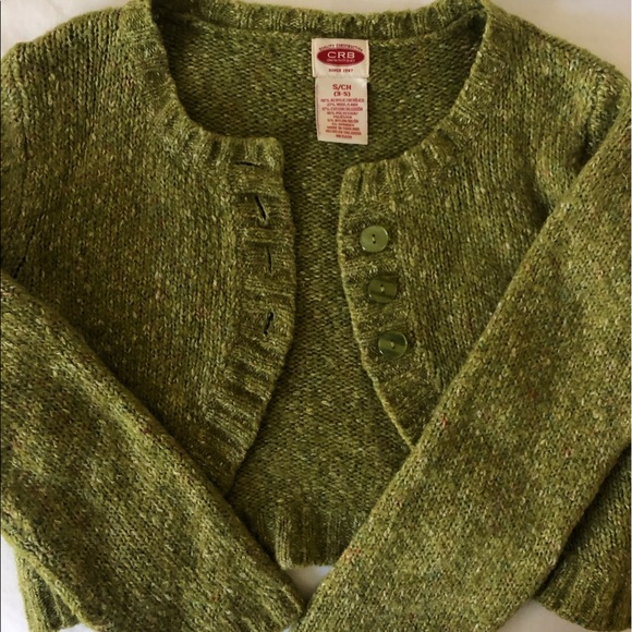 Small green cropped cardigan sweater - Picture 2 of 3